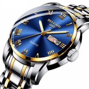 Belushi Top Brand Luxury Mens Watches Luminous Waterproof Stainless Steel Watch Quartz Men Date Calendar Business Wristwatch
