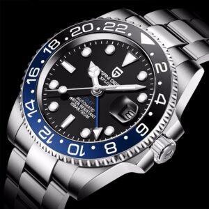 Pagani Design Luxury Men Mechanical Wristwatch Stainless Steel Gmt Watch Top Brand Sapphire Glass Watches Reloj Hombre