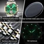 Olevs Automatic Mechanical Men Watches Stainless Steel Waterproof Date Week Green Classic Wrist Reloj Hombre - 4