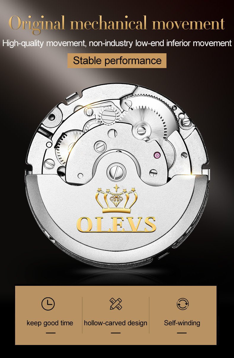 Olevs Mens Classic Automatic Mechanical Watch Waterproof Stainless Steel Green With Date Week Features - 4 Olevs Mens Classic Automatic Mechanical Watch Waterproof Stainless Steel Green With Date Week Features - 4